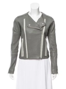 J Brand Marie Quilted Leather Jacket Gray Size Small - Picture 1 of 8