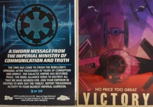 2014 STAR WARS PERSPECTIVES 9 of 10 EMPIRE PROPAGANDA Card NO PRICE TOO GREAT V - Picture 1 of 1