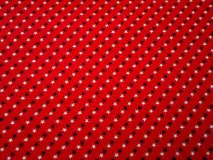 Patriotic Fabric 3/4+ Yard SALE White Navy Blue Stars on Dk Red Cotton #C - Picture 1 of 2