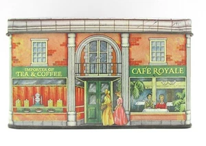 Vintage Advertise Tin Cafe Royale Importer Tea & Coffee House - Made in England - Picture 1 of 6