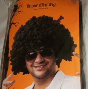 Halloween Costume Adult Super Afro Black Wig Pick Theater Dress Up Mens 70s 60s - Picture 1 of 3