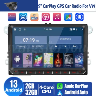 Android 13 For VW Volkswagen Jetta Passat 9" Carplay Car Stereo Radio GPS Camera Foto 1 de 4