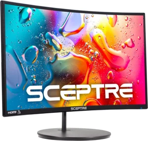Curved 24-Inch Gaming Monitor 1080P R1500 98% Srgb HDMI X2 VGA Build-In Speakers - Picture 1 of 10