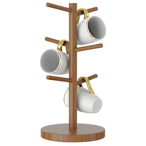 Kaffeebecherhalter, Bambus Becherbaum mit dickem Boden Kaffeetasse Becherständer für... - Bild 1 von 7