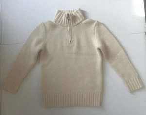 Ralph Lauren Polo Little Boys SZ S 100% Cashmere Ivory 1/4 Zip Sweater - Picture 1 of 7