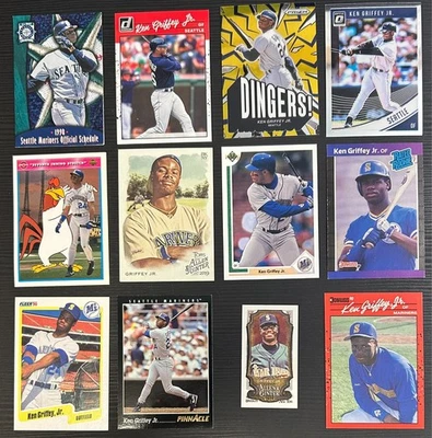 Lote de 12 cartas Ken Griffey Jr. - RC, Donruss, Prizm, Ginter, Pinnacle, Oddballs Foto 1 de 2