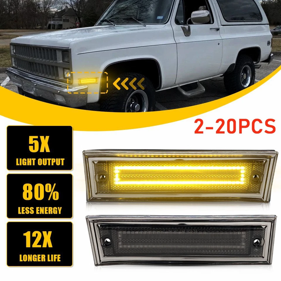 Lámpara ámbar para camioneta 1981-86 GMC C1500 C2500 C3500 LED luces marcadoras laterales delanteras Foto 1 de 1