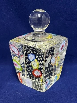 Murano Glass Paperweight Fratelli Toso Italy Millefiori Knob Controlled Bubbles - Image 1 of 4