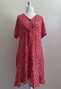 Seraphine Dress Women’s UK 18 Maternity/Breastfeeding/Nursing Red Floral Button - Picture 1 of 6