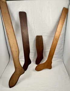 Lot 4 Antique Wood Sock Stretchers - Picture 1 of 4