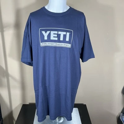 Camisa Yeti Para Hombre XXL Azul Marino Manga Corta 100% Algodón Foto 1 de 4