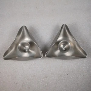 Danish Modern Style VTG MCM Hand Made Metal Candle Sticks Signed Engraved 1978 - Picture 1 of 14