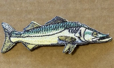 Vintage Embroidered Snook Fish patch sew iron on 1980's 1990's fishing FL salt - Image 1 of 4