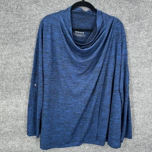 Betabrand Liz Wrap Sweater Womens Large Blue Roll Sleeves Cardigan - Picture 1 of 11