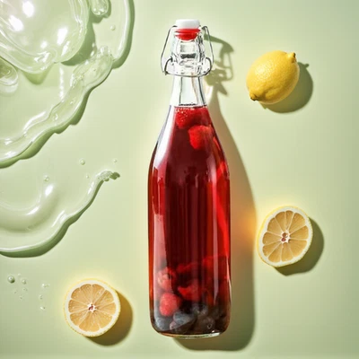 2 Pack 32oz Airtight Glass Bottles with Swing Top Stoppers - Image 1 of 4