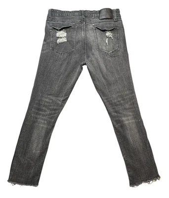 Pantalones de mezclilla rasgados Rue21 Premium para hombre 36x32 (33x27) negros Supreme Flex desgastados Foto 1 de 4