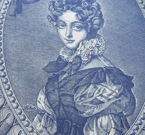 BY Lee Jofa Les Demoiselles Blue Lady’s Portrait Historical Figure TOILE DE JOUY - Picture 1 of 9