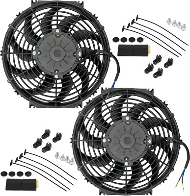 DUAL 12 INCH ELECTRIC RADIATOR COOLING FAN HUGE 180W MOTOR AUTO ENGINE CAR TRUCK - Image 1 of 4