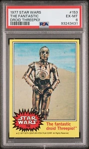 1977 Topps Star Wars #153 The Fantastic Droid Threepio! PSA EXCELLENT - MINT 6 - Bild 1 von 2