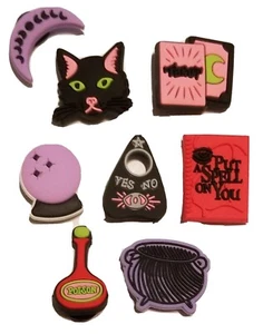 Ouija Magic Spells HALLOWEEN Charms 8 PC set! NEW! Croc Compatible. For Shoes, - Picture 1 of 2