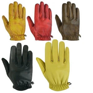 Herren Motorrad Cafe Racer Handschuhe Biker Chopper Custom Lederhandschuhe Neu - Bild 1 von 6