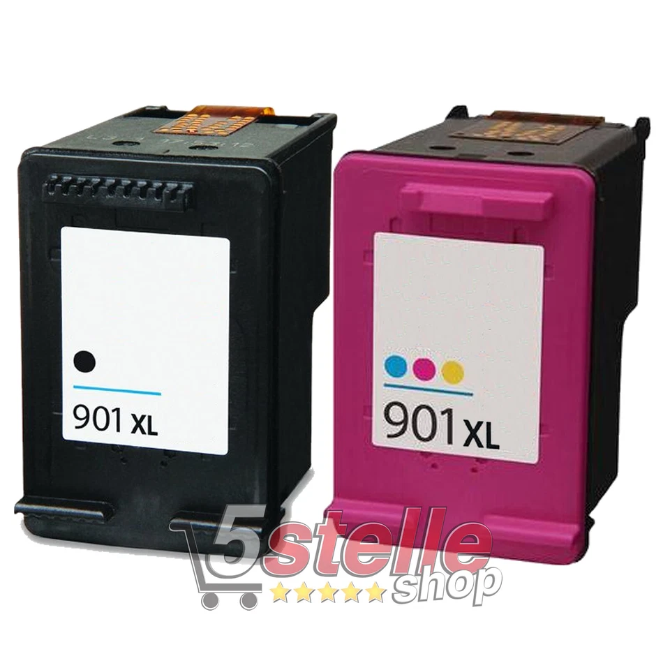 CARTUCCE NERO+COLORE 901 XL PER HP OFFICEJET 4500 J4500 J4524 J4535 - Immagine 1 di 1