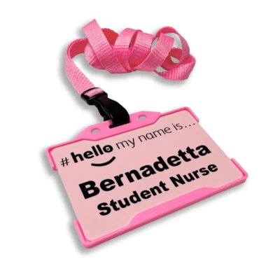 BADGEWORLD Hello My Name is ID Card Holder & Lanyard Badge Carer Support Worker Manager