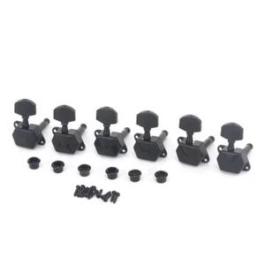 Cabezales de máquina afinadora de guitarra Musiclily Pro negro 6 en línea semi sellados para mano derecha - Imagen 1 de 3