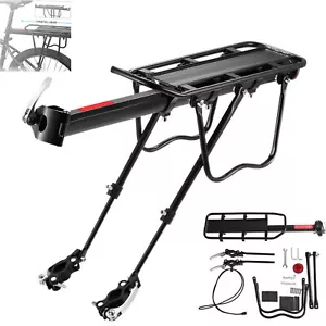 Bike Rear Rack Carrier Alloy Bicycle Luggage Cargo Mountain Bike Rack for 24-29" - Picture 1 of 6