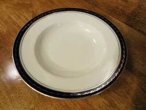 Antiker Tiefer Teller handbemalt Gold u. Kobaltblau Schlaggenwald Haas & Czjzek - Bild 1 von 4