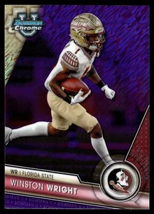 2023 Bowman Chrome University WINSTON WRIGHT PURPLE SHIMMER REFRACTOR #82 - Picture 1 of 2