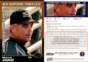 Mike Adair 2004 Choice New Hampshire Fisher Cats #29 Card *AutographDen*