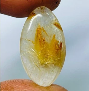 Colgante de cristal de cuarzo rutilo dorado natural piedras preciosas rutiladas 15 quilates ME-11789 - Imagen 1 de 3