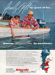 1955 Evinrude Big Twin Outboard Motor "Family Gift" Original Color Ad - Picture 1 of 1