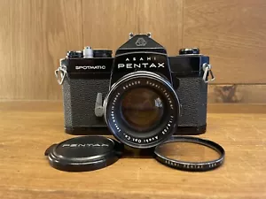 *LESEN: EXC+5* Pentax Spotmatic SP schwarz Kamera Super Takumar 55mm F/1.8 früh - Bild 1 von 19