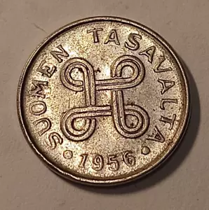Finland *1 markka * Iron-Nickel * 1956 * cond. 1+** - Picture 1 of 2