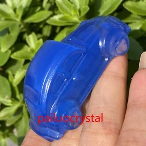 1pc Blue Opalite Car Quartz Crystal Skull Carved Figurines Reiki Healing 2.3" - Picture 1 of 9