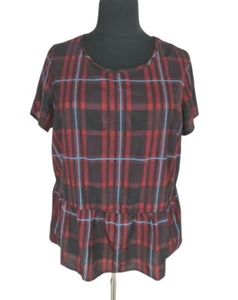 SimplyBe Womens Tunic Top Plus Size 22 Multi-Color Flannel Crew Neck 41P - Picture 1 of 6