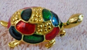 Vintage Schmuck Schildkröte Brosche Anstecknadel Modeschmuck - Bild 1 von 3