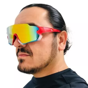 Sport Sunglasses Cycling Running Glasses Windproof UV Protection Men Wrap Around - Picture 1 of 5