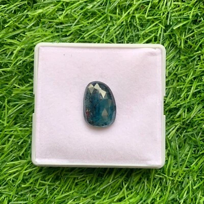 Natural Teal Moss kyanite Rose cut Cabochon 1 Pcs Loose gemstone for jewelry - Image 1 of 4