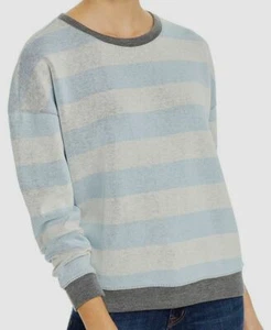 $298 Splendid Womens Blue Gray Stripe Crew-Neck Long-Sleeve Sweater Sweatshirt M - Picture 1 of 2