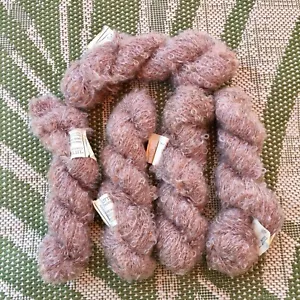 Little Loop Bouclé filato mohair 5 matassine x 2 oz lana marrone chiaro Inghilterra - Foto 1 di 10