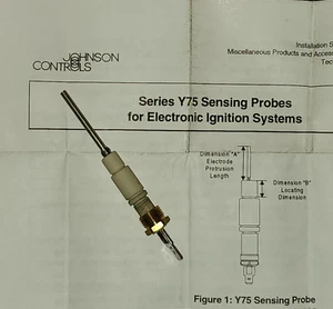 NOS JOHNSON CONTROLS Y75AS-2 REPLACEMENT FLAME SENSOR probe Y75AS2 - Picture 1 of 1
