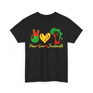 June 19th 1865 T-Shirt, Peace Love Juneteenth African American Shirt - Picture 1 of 6