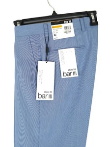 Bar III Men's Slim-Fit Stretch Dress Pants Blue Hairline Stripe 36x30 NWT - Picture 1 of 6