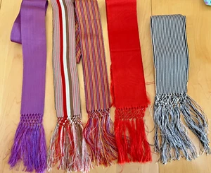 SET OF 5 FABRIC REBOZOS VARIOUS COLORS - Picture 1 of 9
