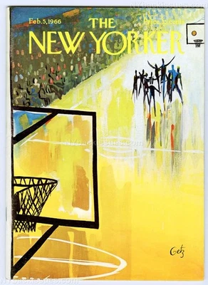 New Yorker magazine February 5 1966 basketball cover Calvin Trillin Hambros Bank - Image 1 of 4