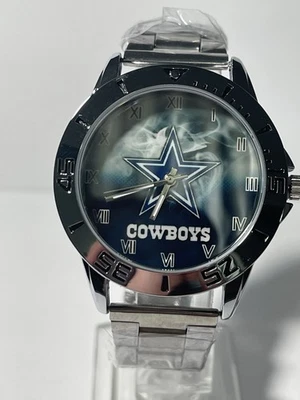 Dallas Cowboys NFL Team Logo Men's Stainless-Steel Silver Watch NEW - Image 1 of 4