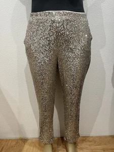 NWT Cable & Gauge Silver/Gold Sequined Lined Party Pants XL. - Picture 1 of 12